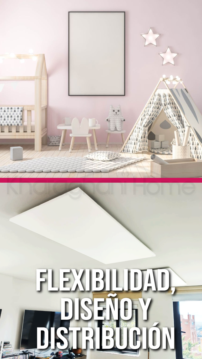 Los paneles infrarrojos se pueden instalar en paredes o techos, lo que ahorra un valioso espacio en el piso y ofrece más flexibilidad en la distribución y el diseño de la habitación.